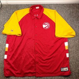 Atlanta Hawks Warmup Shirt Jacket Majestic Hardwood Classics Mens 5XL